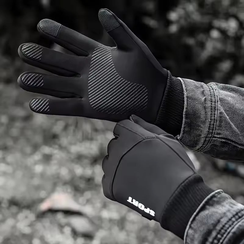 Fleece Lined Winter Thermal Gloves Waterproof Windproof Full Finger Touchscreen Gloves Outdoor Sports Cycling Motorcycle Warm