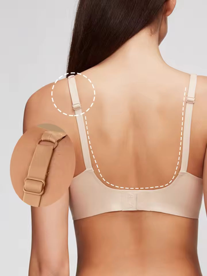 FINETOO One-piece Seamless Bra Women Push Up Wireless Underwear Ladies Padded Bralette Sexy Deep V Bras Beauty Back Underwear