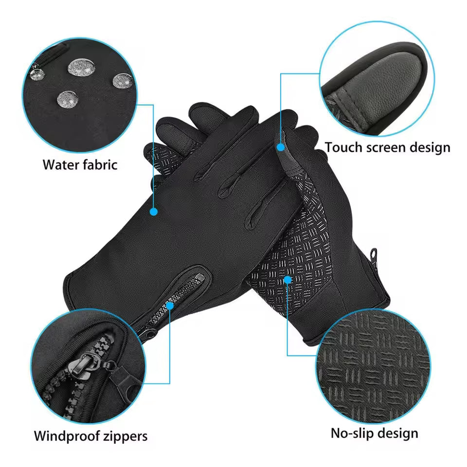 Outdoor Winter Gloves Men Women Touchscreen Warm For Cycling Driving Motorcycle Cold Gloves Windproof Non Slip Gloves S-XL