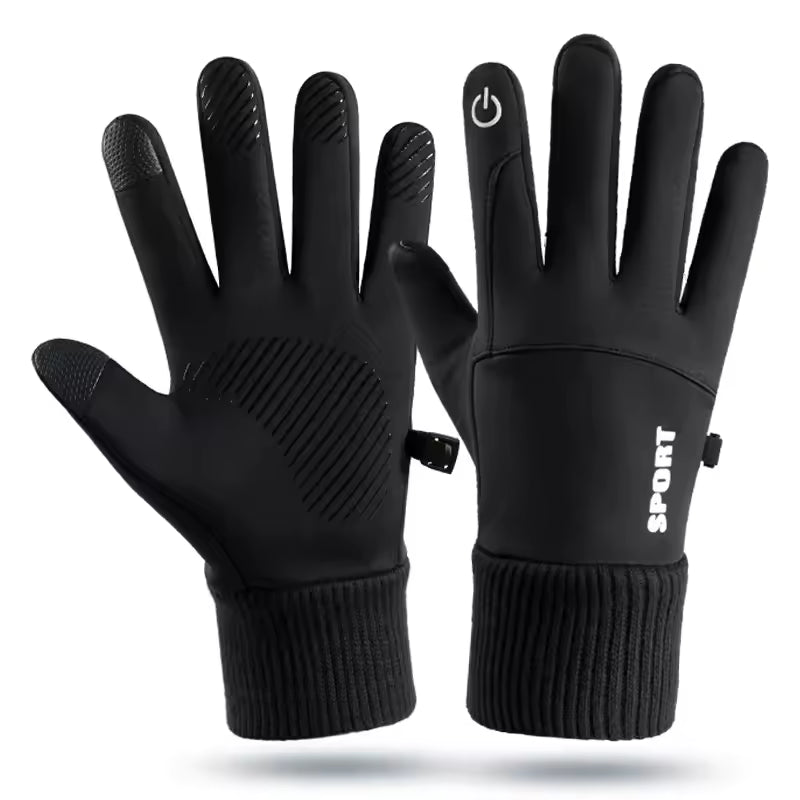 Fleece Lined Winter Thermal Gloves Waterproof Windproof Full Finger Touchscreen Gloves Outdoor Sports Cycling Motorcycle Warm